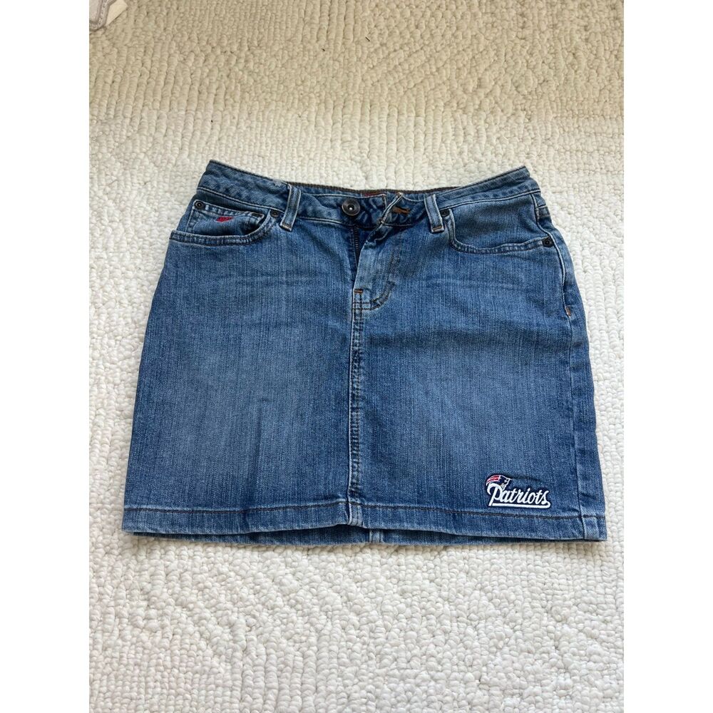 nfl patriots jean skirt size 2